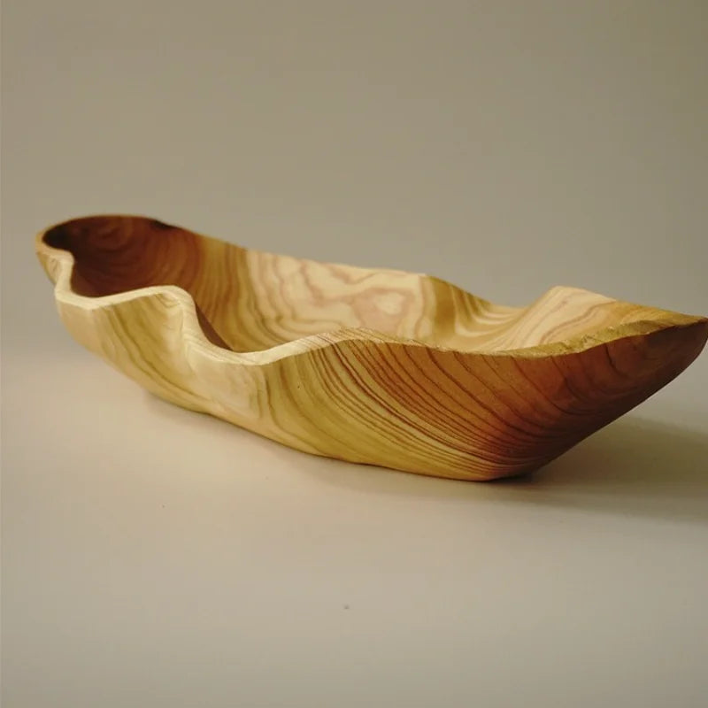 Natural Wood Fruit Bowl Handmade Wood Serving Platter