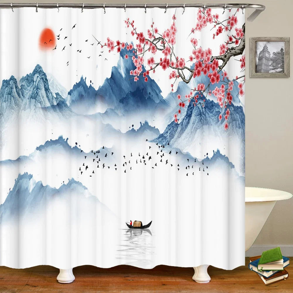 Rural Waterproof Decorative Shower Curtain