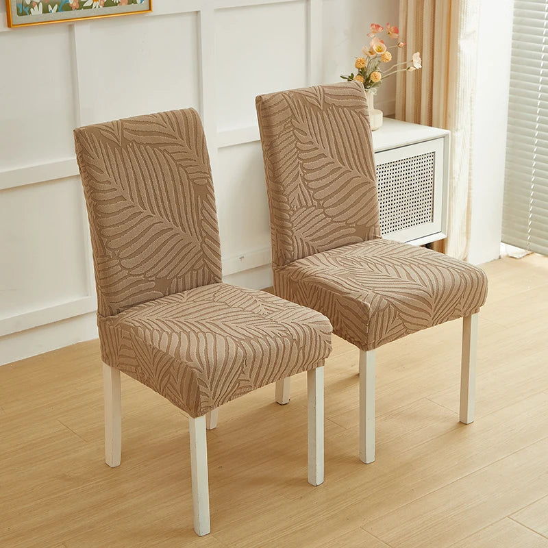 Leaves Pattern Jacquard Chair Slipcover