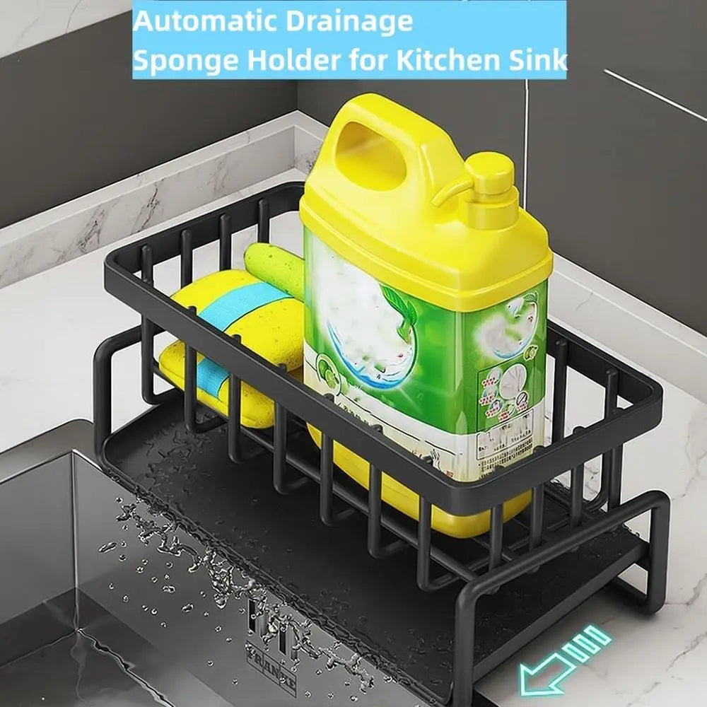 Stainless Steel Dish Sponge Organizer with Detachable Rack