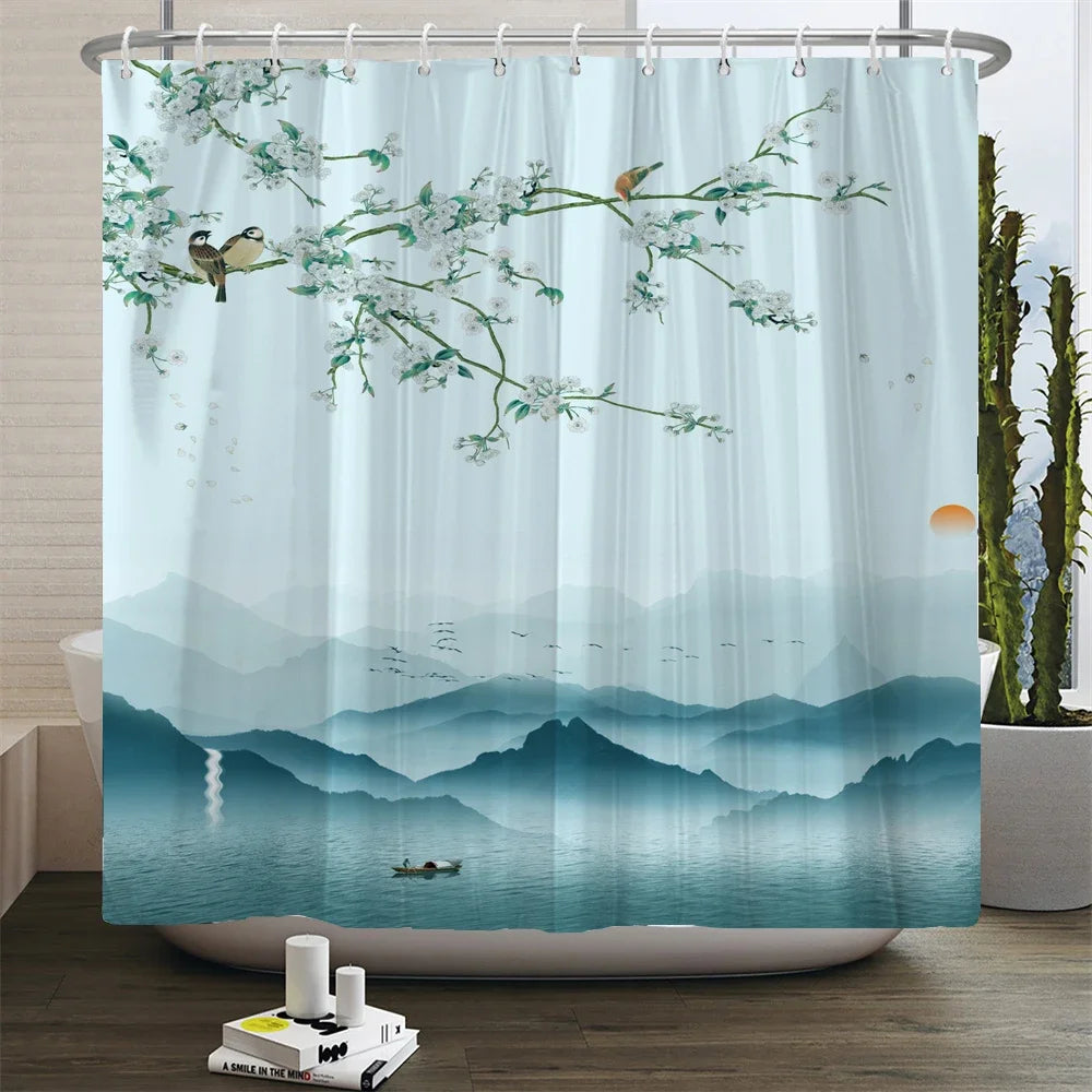 Rural Waterproof Decorative Shower Curtain