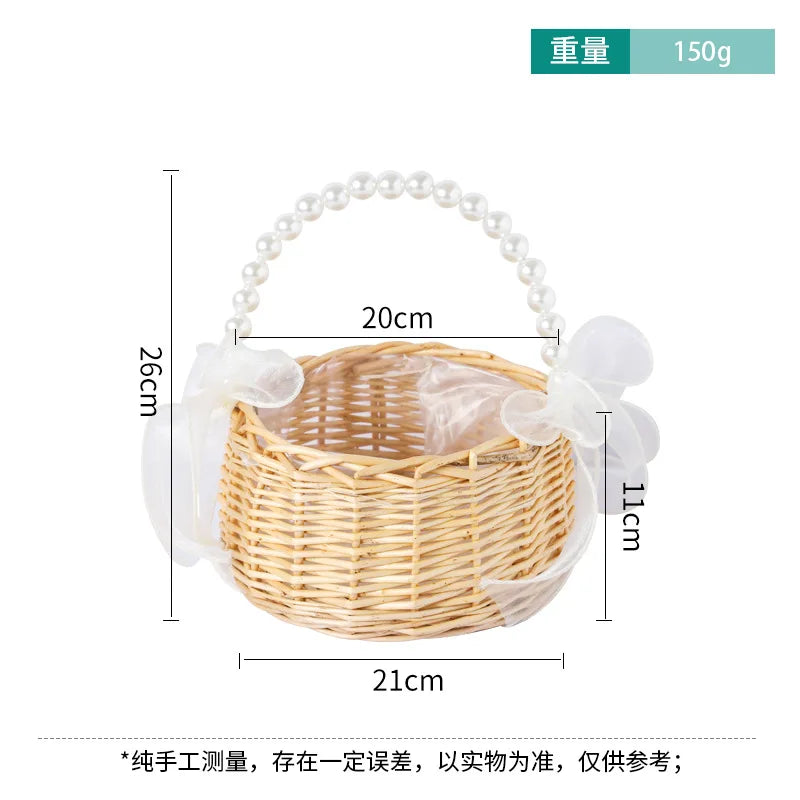 Handmade Storage Rack Woven Flower Baskets