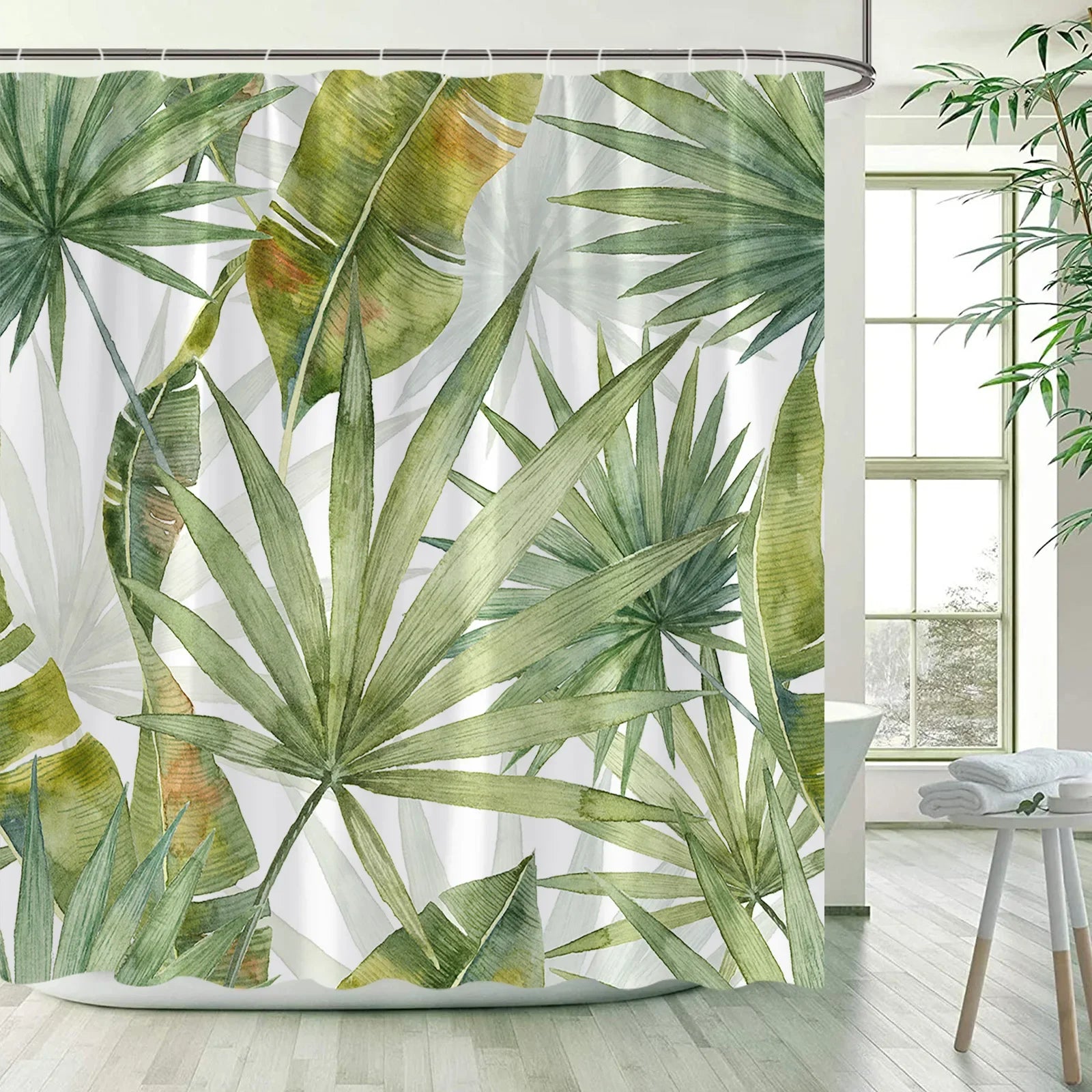 Tropical Leaves Shower Curtains
