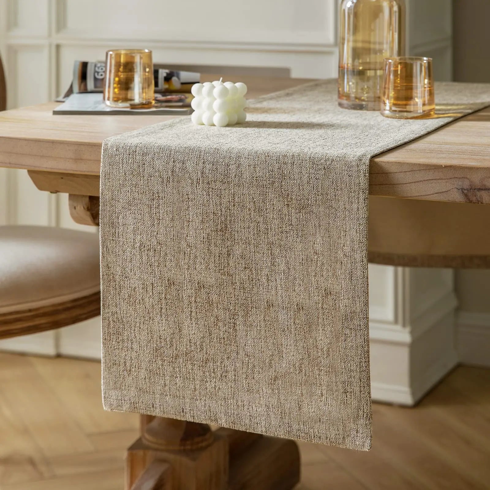 Burlap Style Farmhouse Table Runner