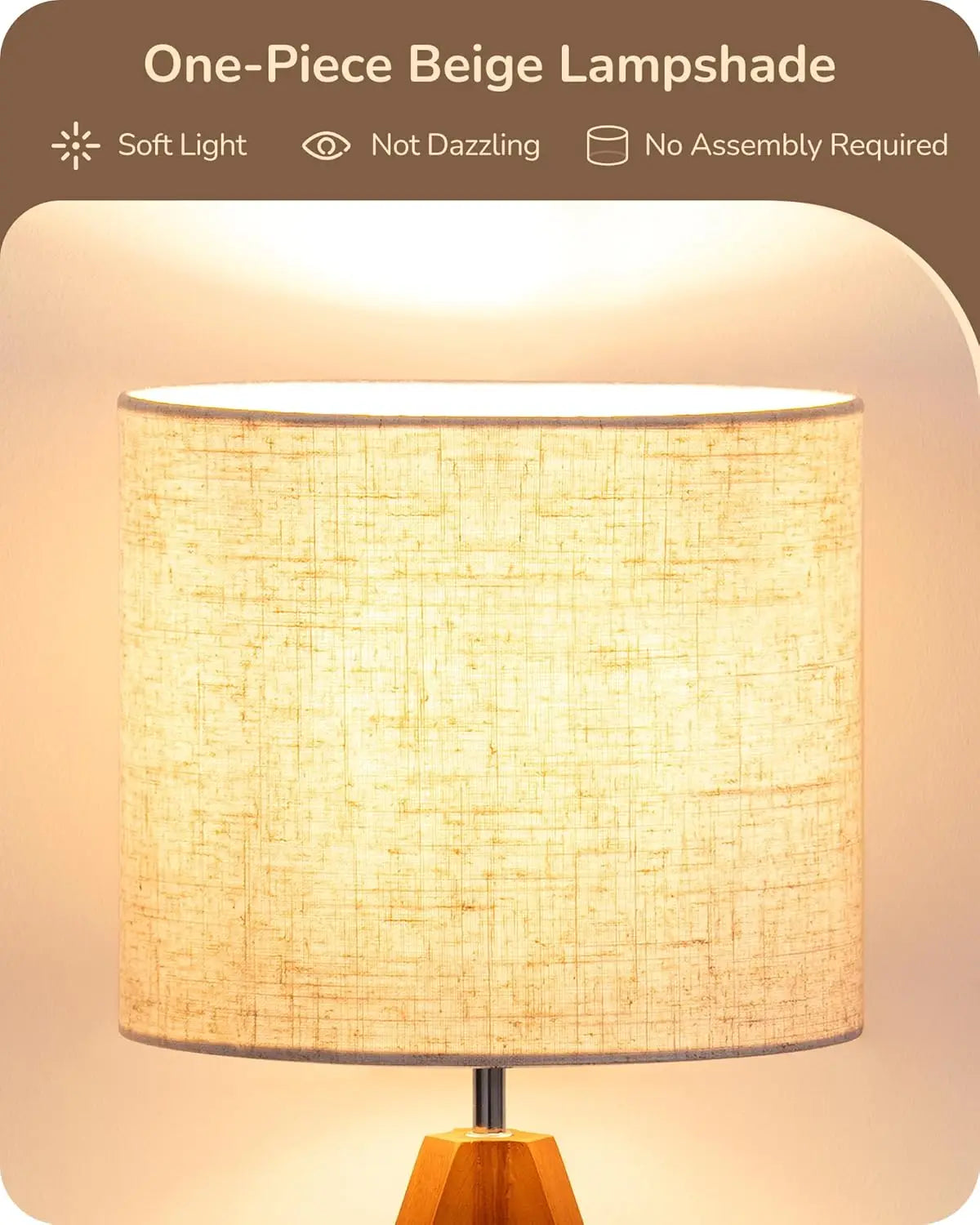 Small Cute Tripod Table Lamp with Linen Shade