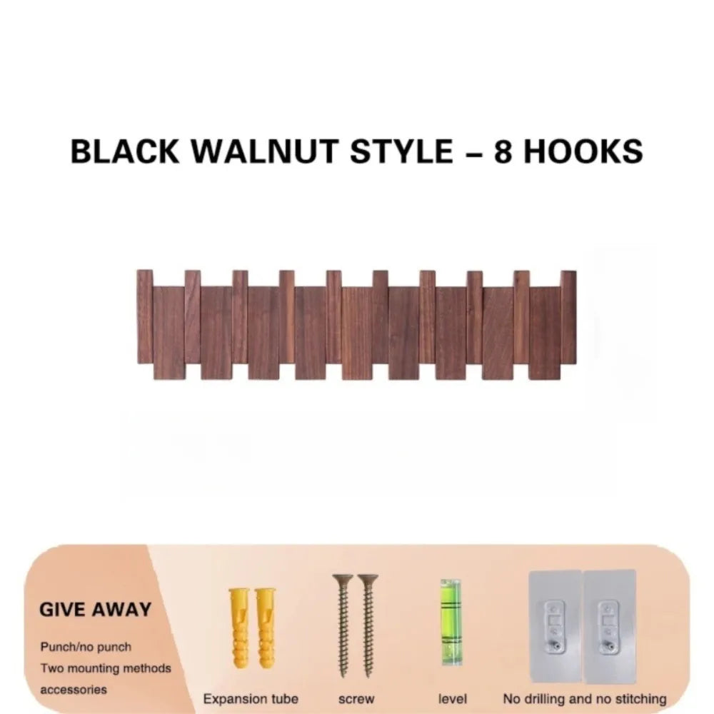 Piano Foldable Wooden Flip Hook Wall Rack