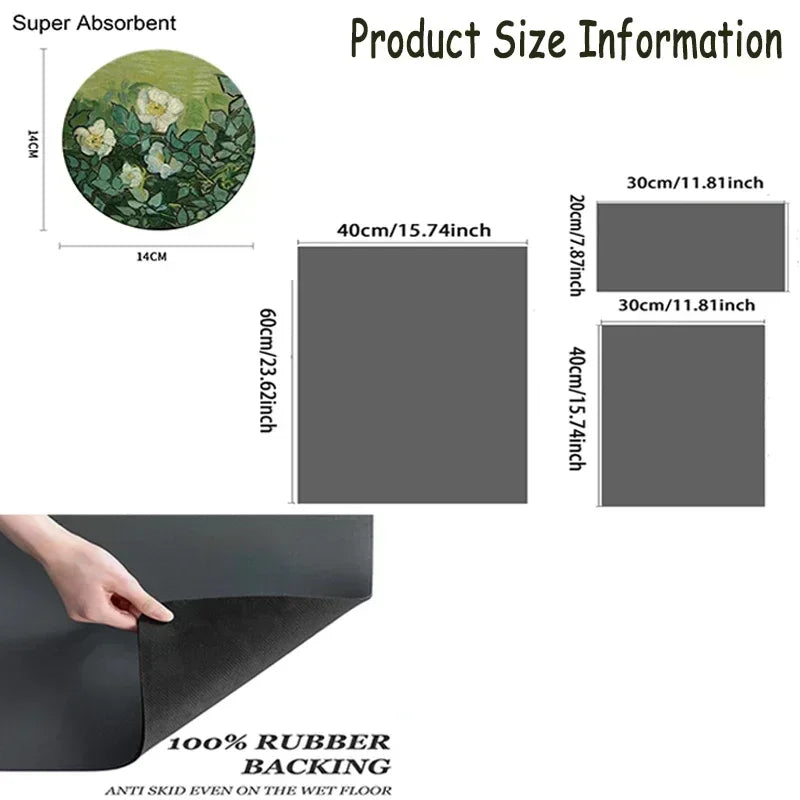 Quick Dry Kitchen Dish Mat Super Absorbent