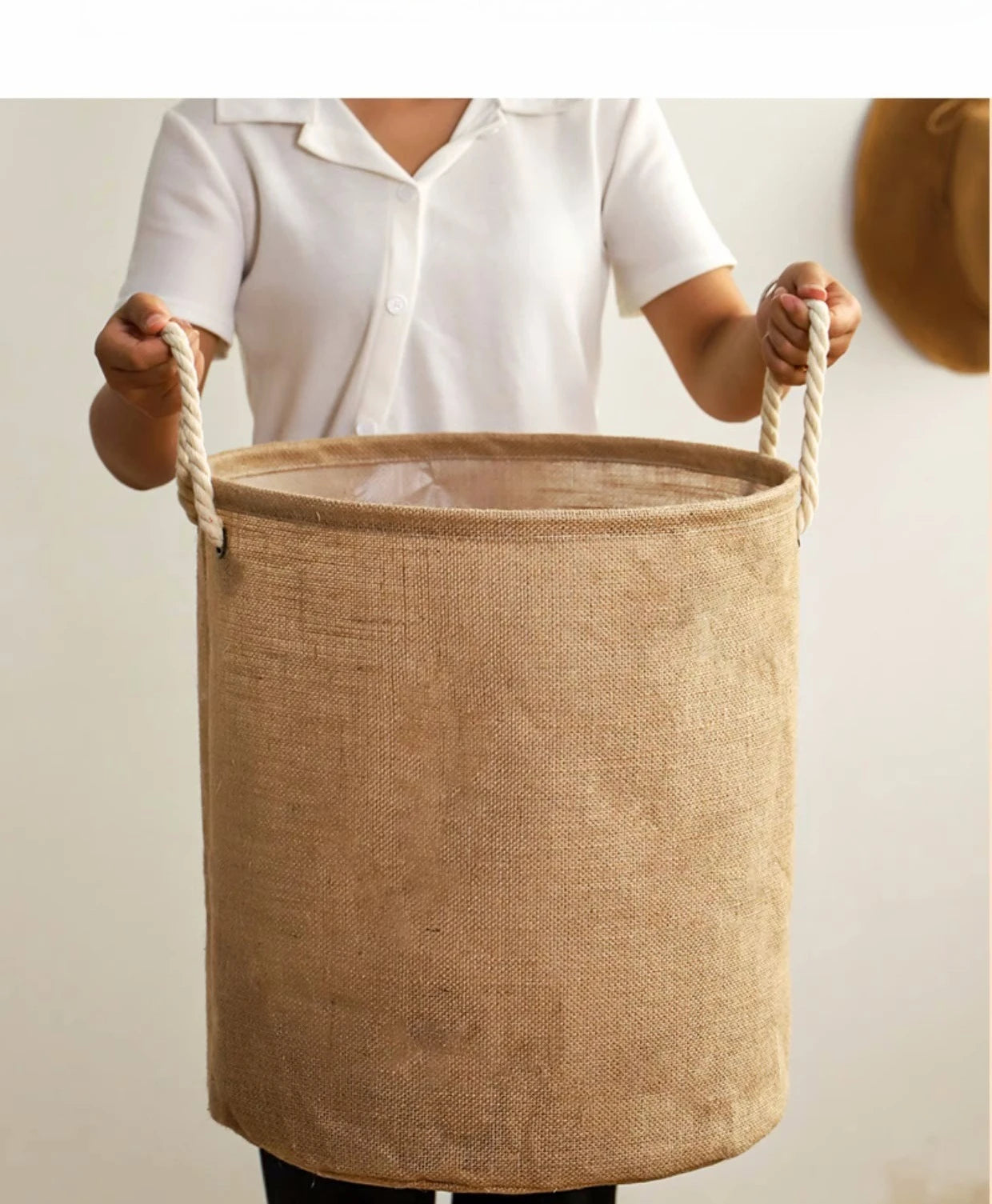 Cotton Linen Waterproof Foldable Laundry Basket