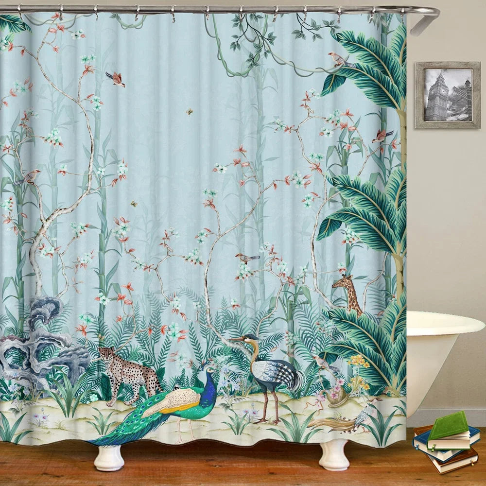 Rural Waterproof Decorative Shower Curtain
