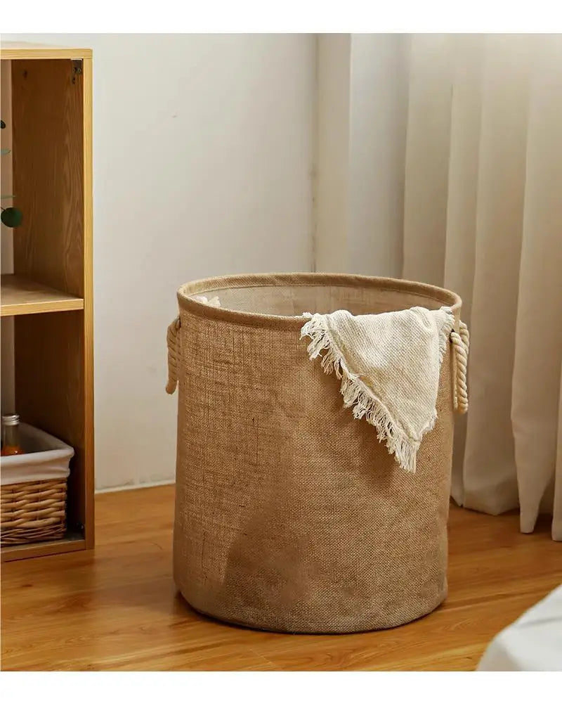 Cotton Linen Waterproof Foldable Laundry Basket