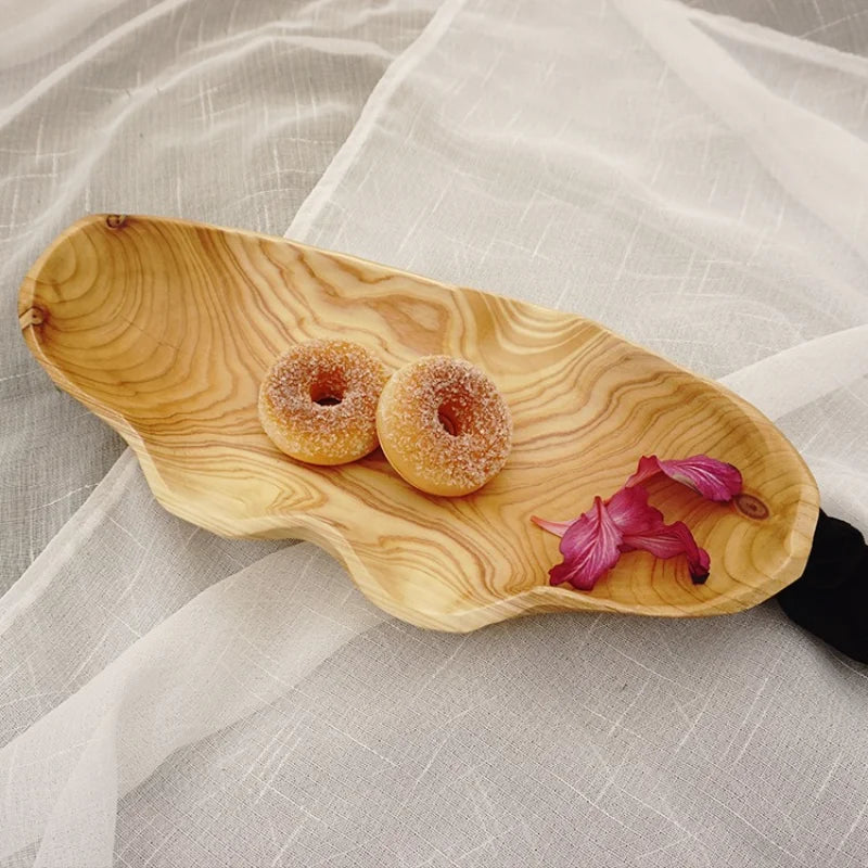 Natural Wood Fruit Bowl Handmade Wood Serving Platter