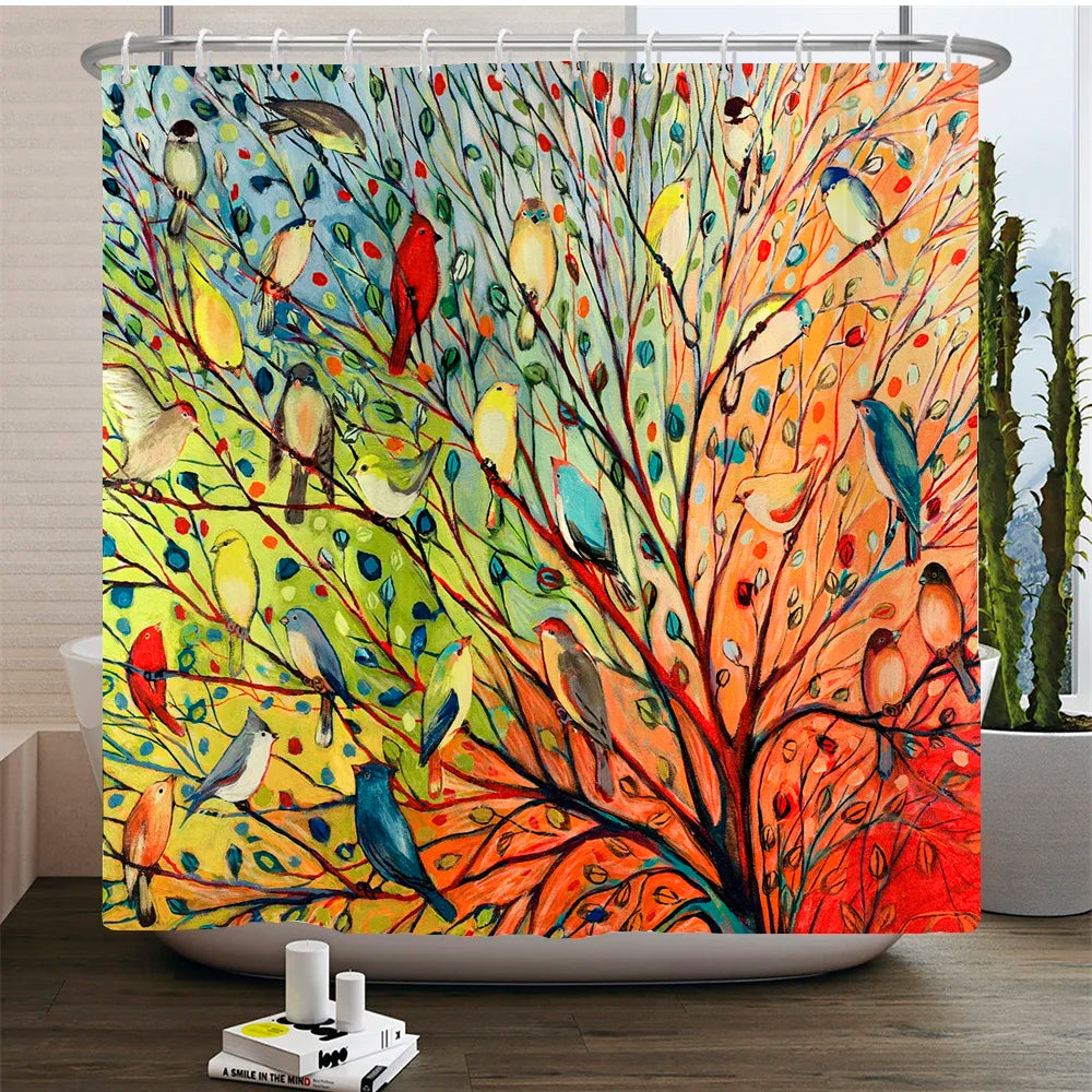 Rural Waterproof Decorative Shower Curtain