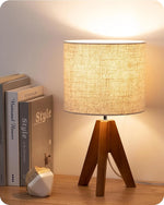 Small Cute Tripod Table Lamp with Linen Shade