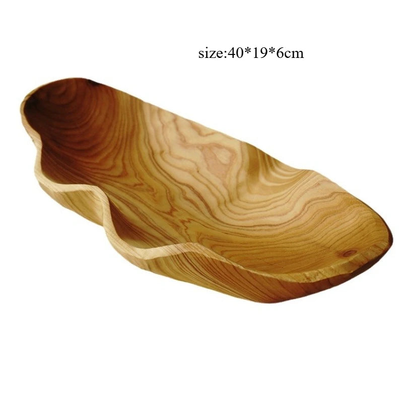 Natural Wood Fruit Bowl Handmade Wood Serving Platter