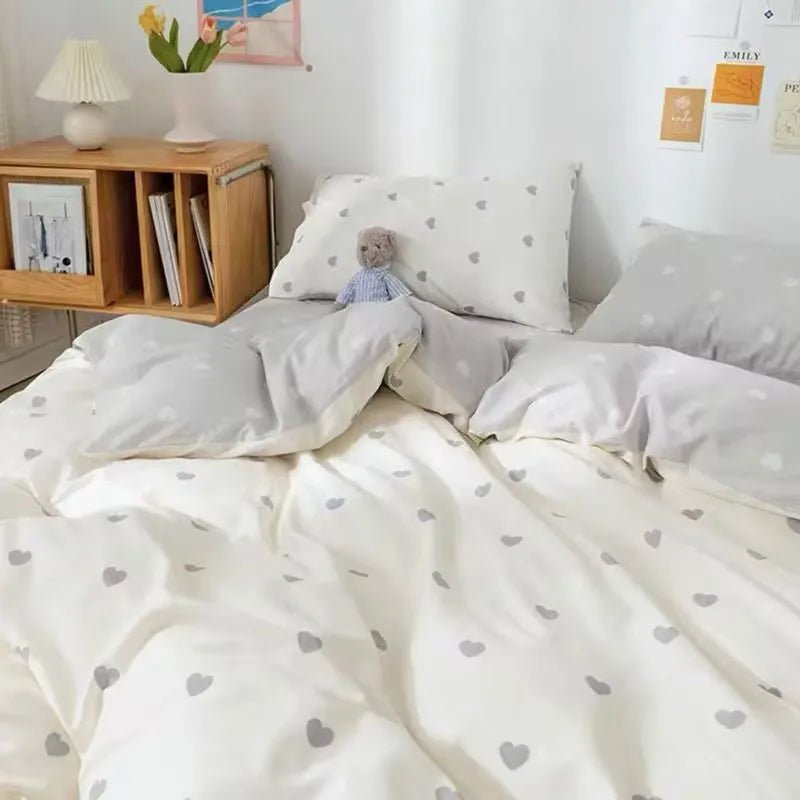 Simple Checkerboard Pattern Printing Bedding Set