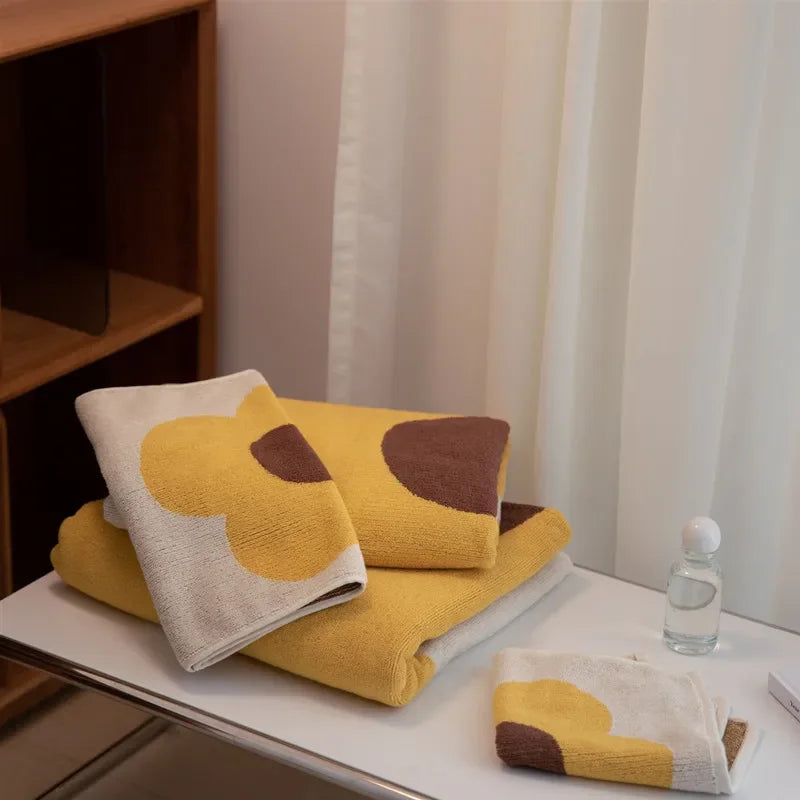 Three-color Sunflower Cotton Towel