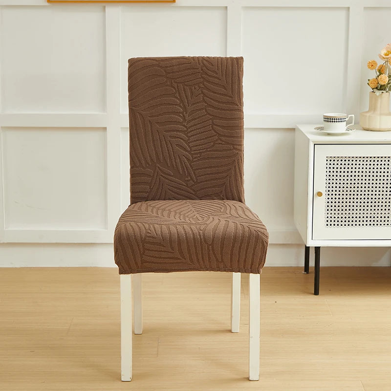 Leaves Pattern Jacquard Chair Slipcover