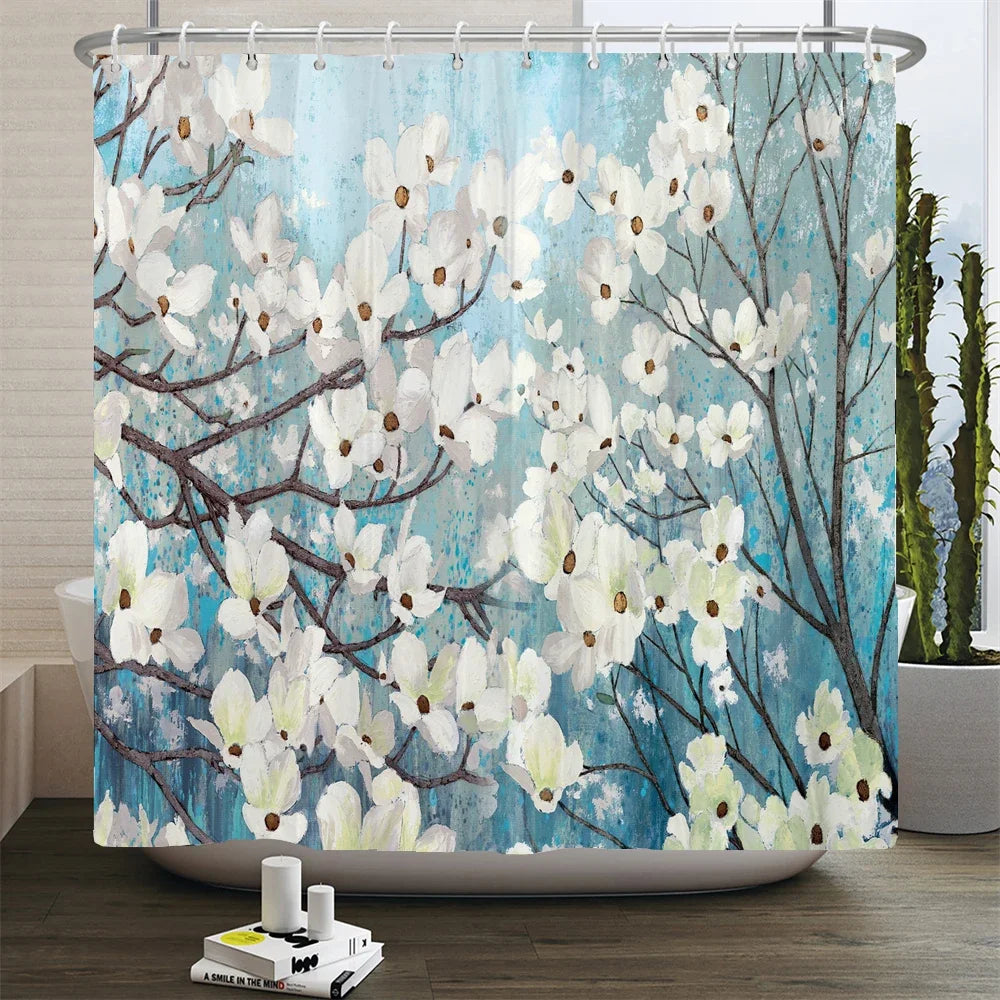 Rural Waterproof Decorative Shower Curtain