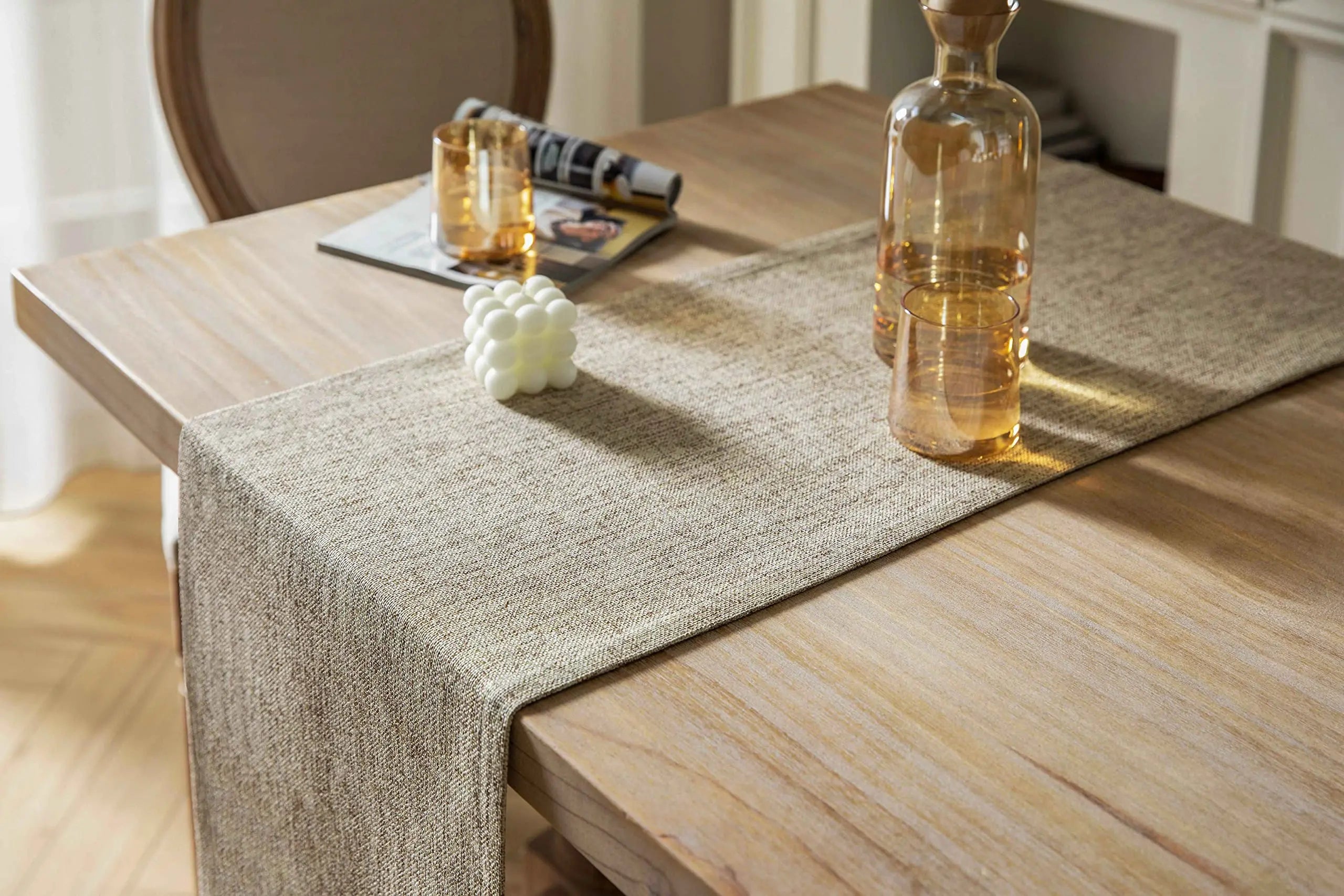 Burlap Style Farmhouse Table Runner