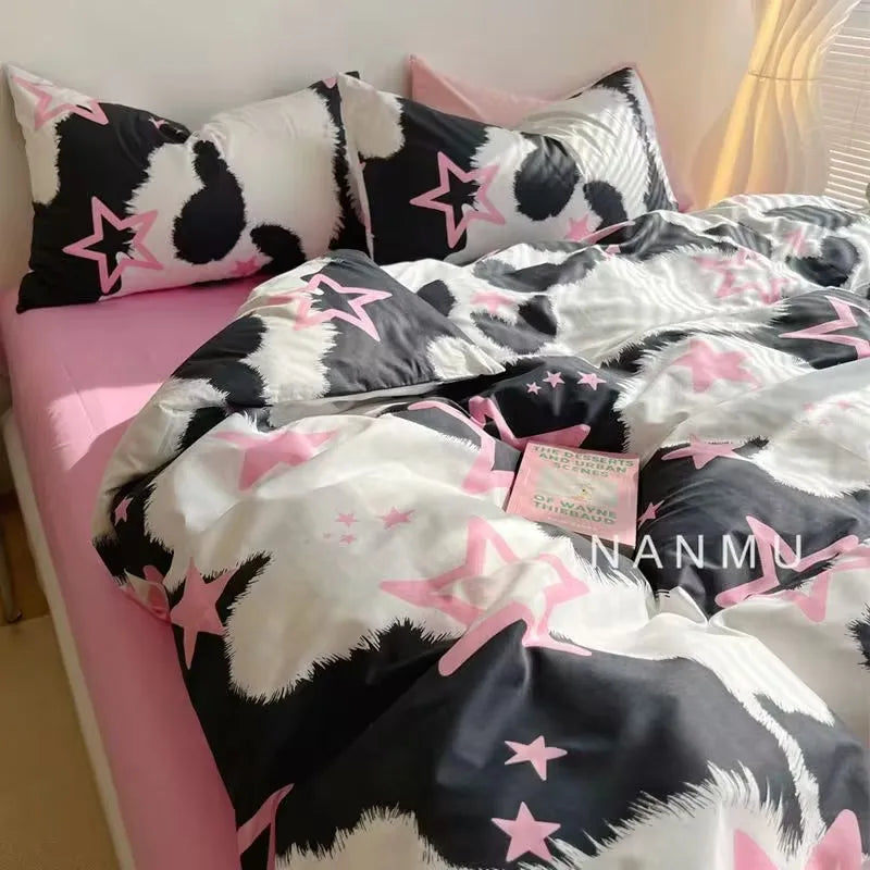 Simple Checkerboard Pattern Printing Bedding Set