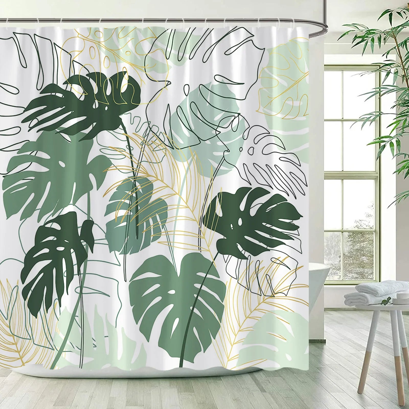 Tropical Leaves Shower Curtains