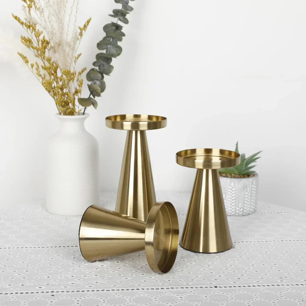 Golden Candle Holder | 3pcs Set
