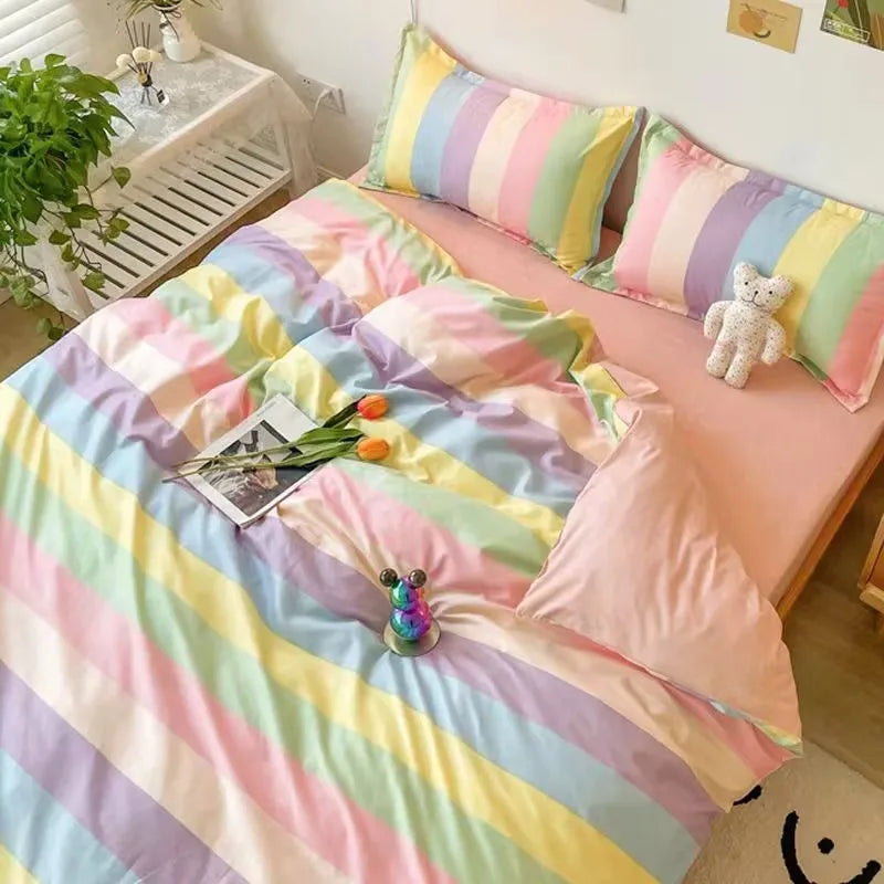 Simple Checkerboard Pattern Printing Bedding Set