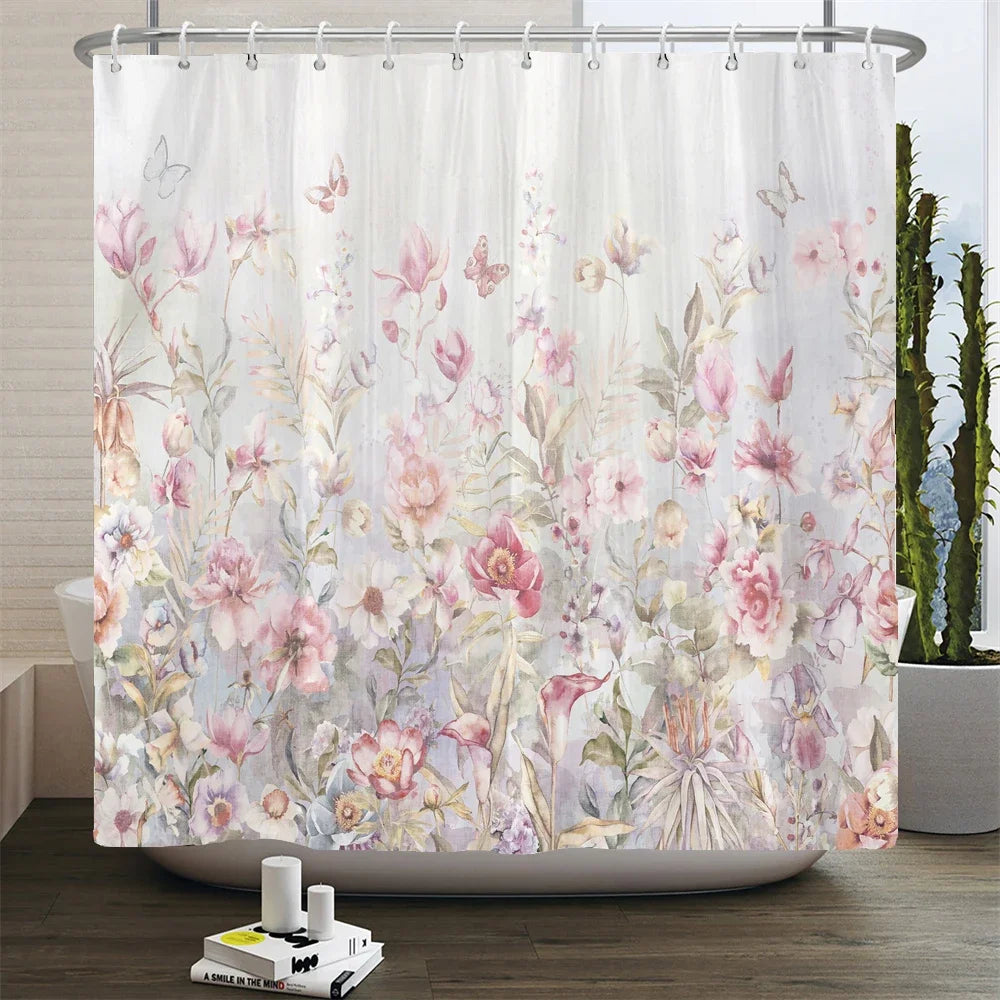 Rural Waterproof Decorative Shower Curtain