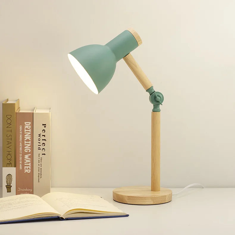Nordic Table Lamp Wooden Art LED Turn Lamp