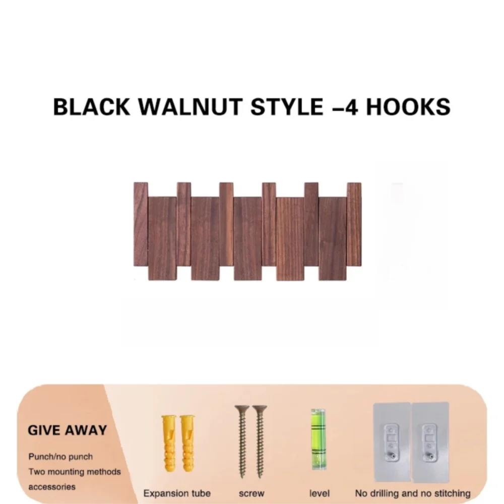 Piano Foldable Wooden Flip Hook Wall Rack