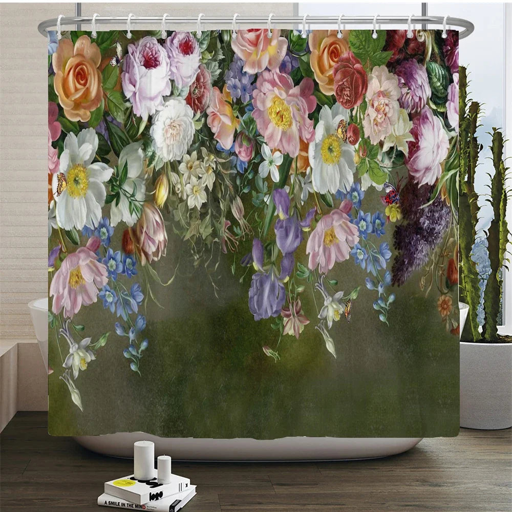 Rural Waterproof Decorative Shower Curtain