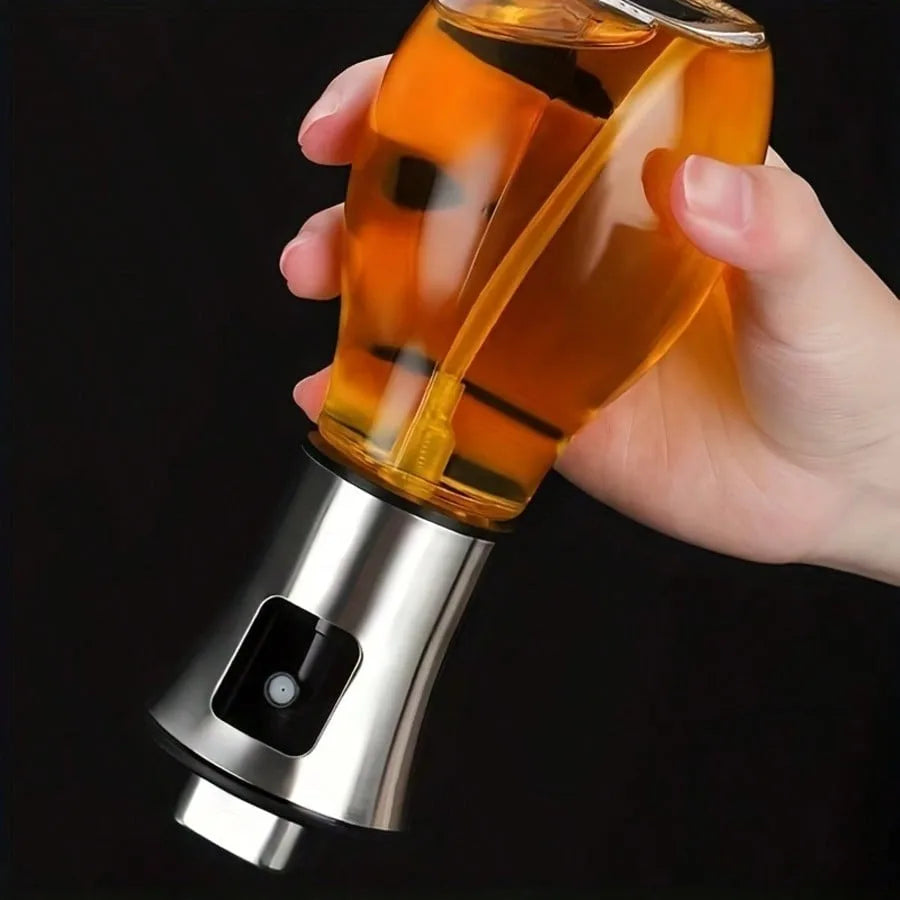 Stainless Steel Oil Spray Bottle with Glass
