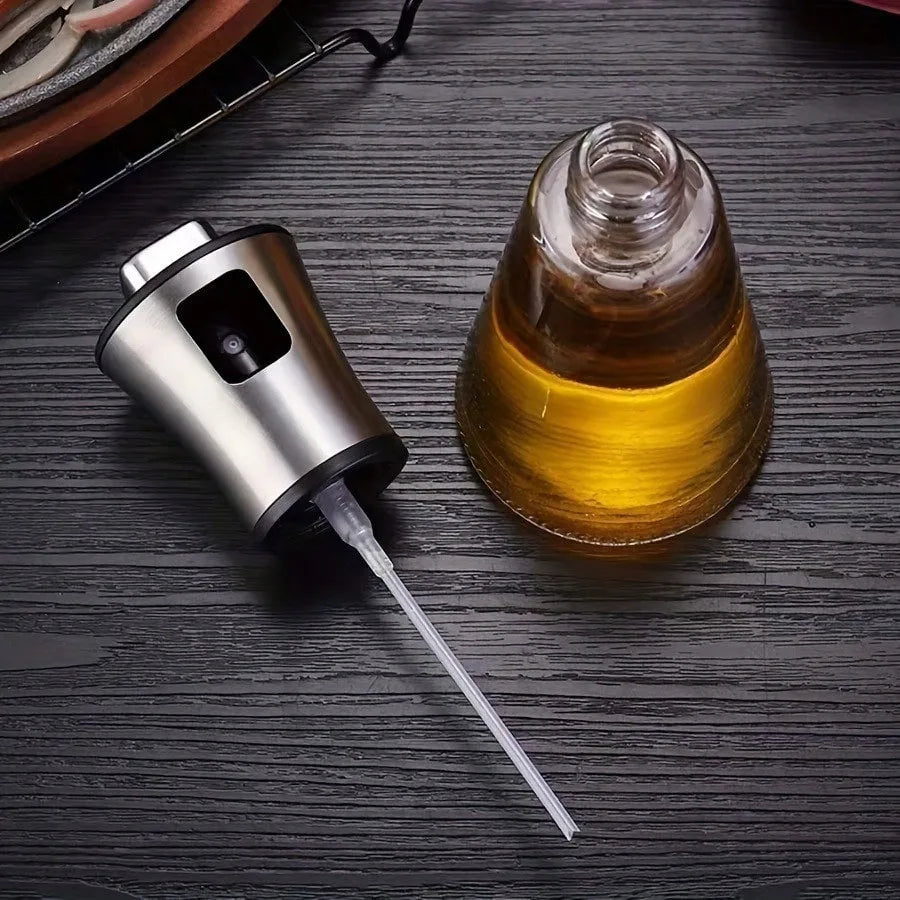 Stainless Steel Oil Spray Bottle with Glass