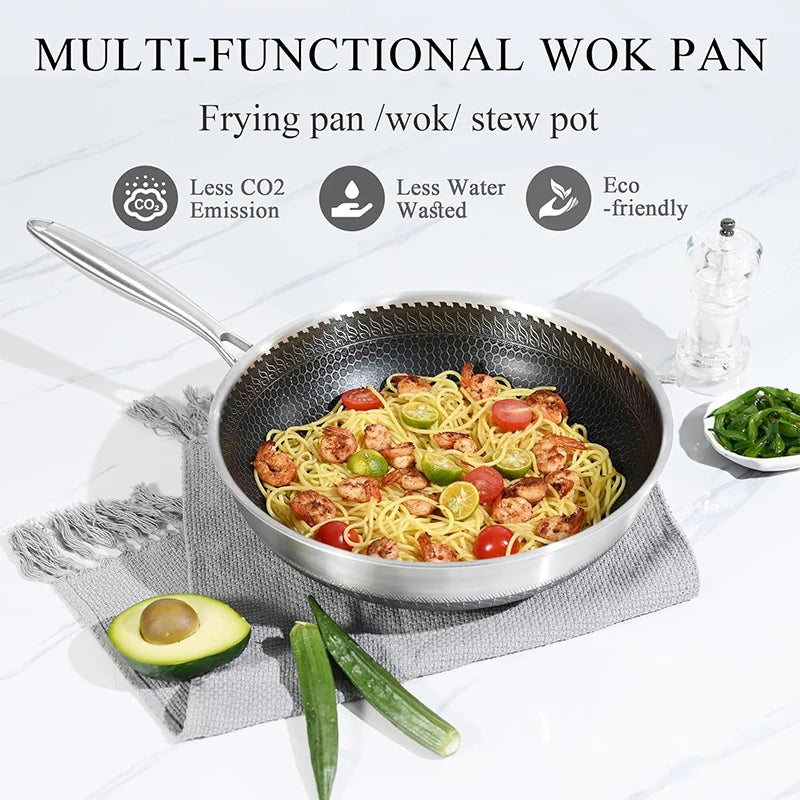 316 Stainless Steel Wok Pan