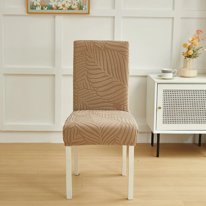 Leaves Pattern Jacquard Chair Slipcover