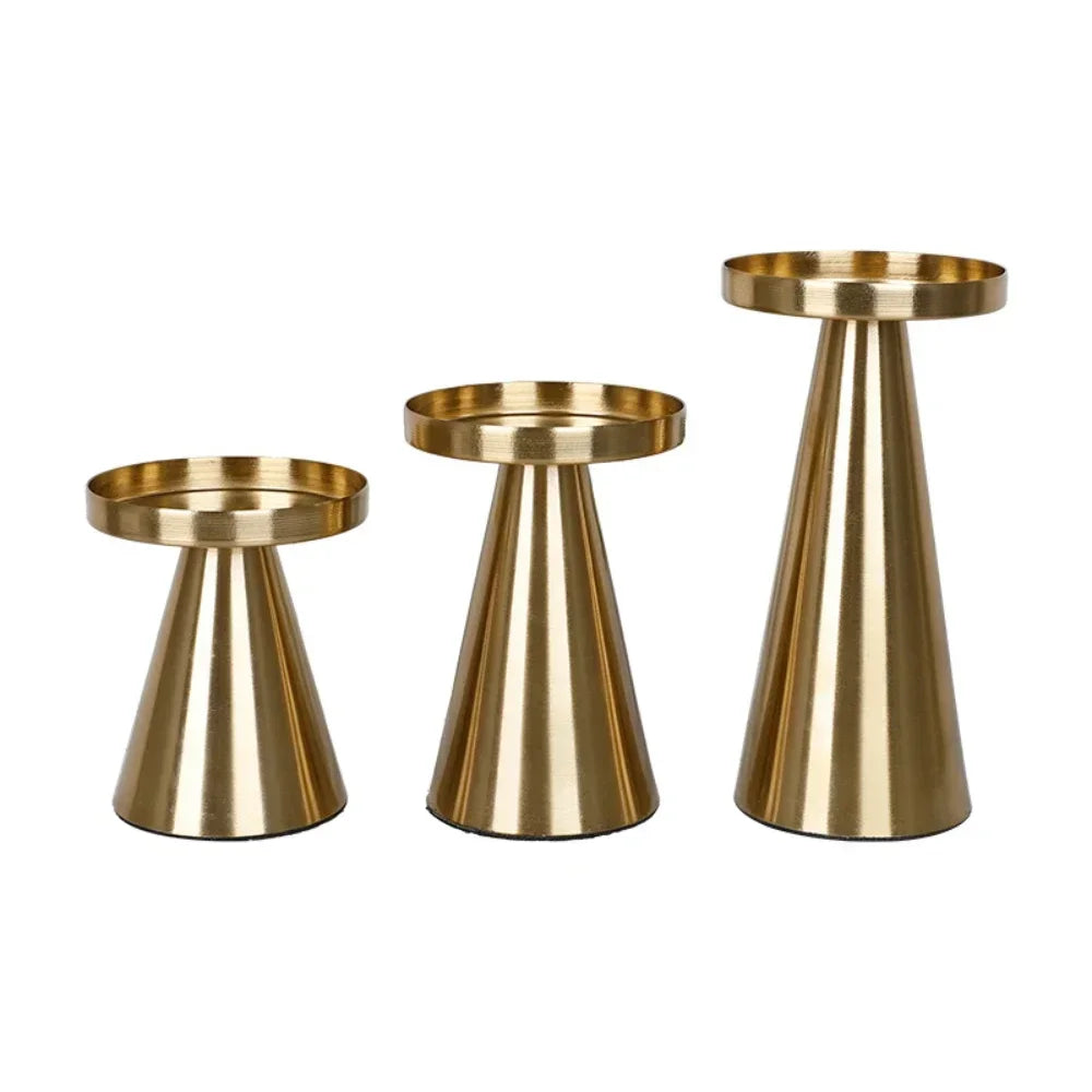 Golden Candle Holder | 3pcs Set