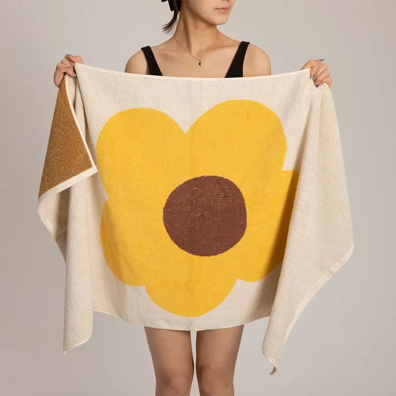Three-color Sunflower Cotton Towel
