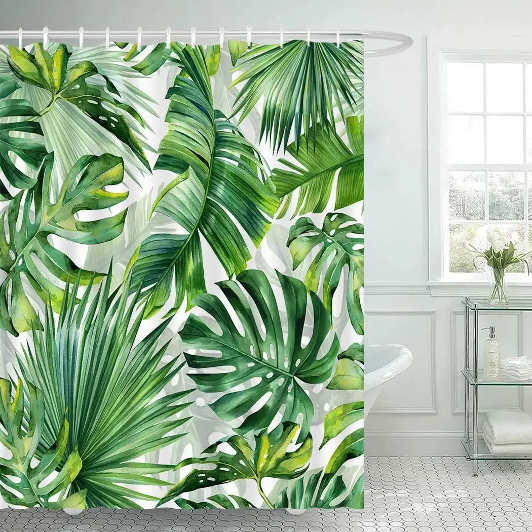 Tropical Leaves Shower Curtains