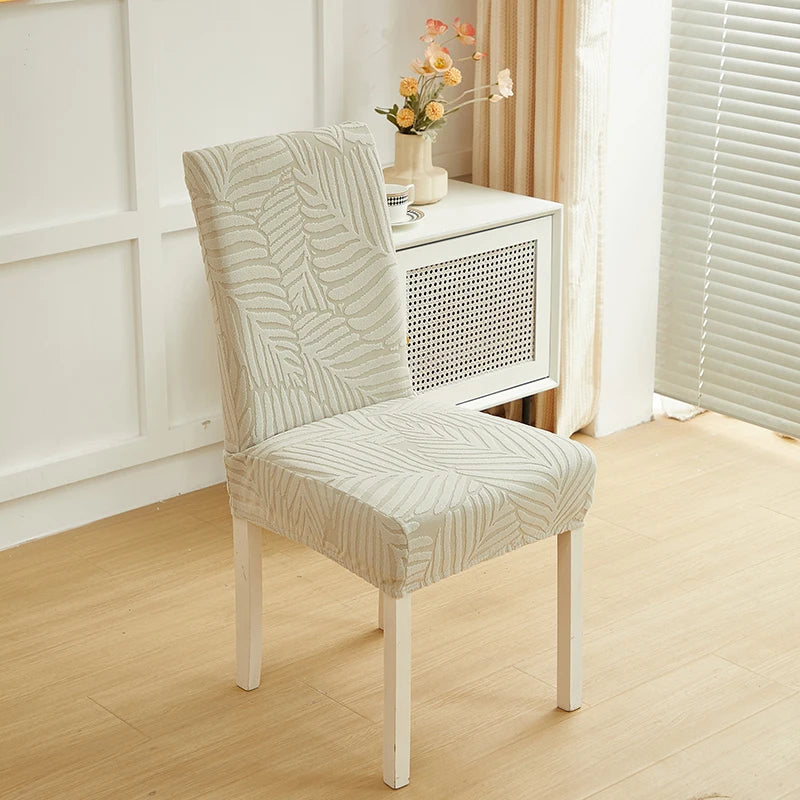 Leaves Pattern Jacquard Chair Slipcover