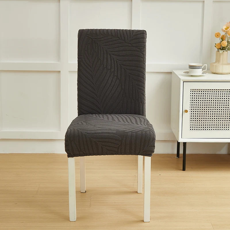 Leaves Pattern Jacquard Chair Slipcover