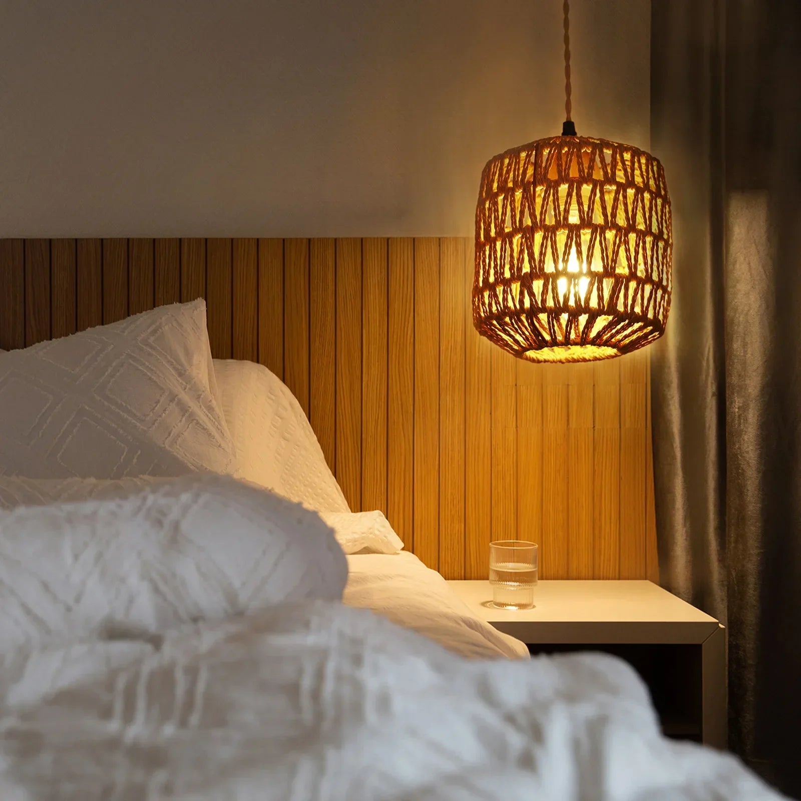 Led Rattan Wall Lamp