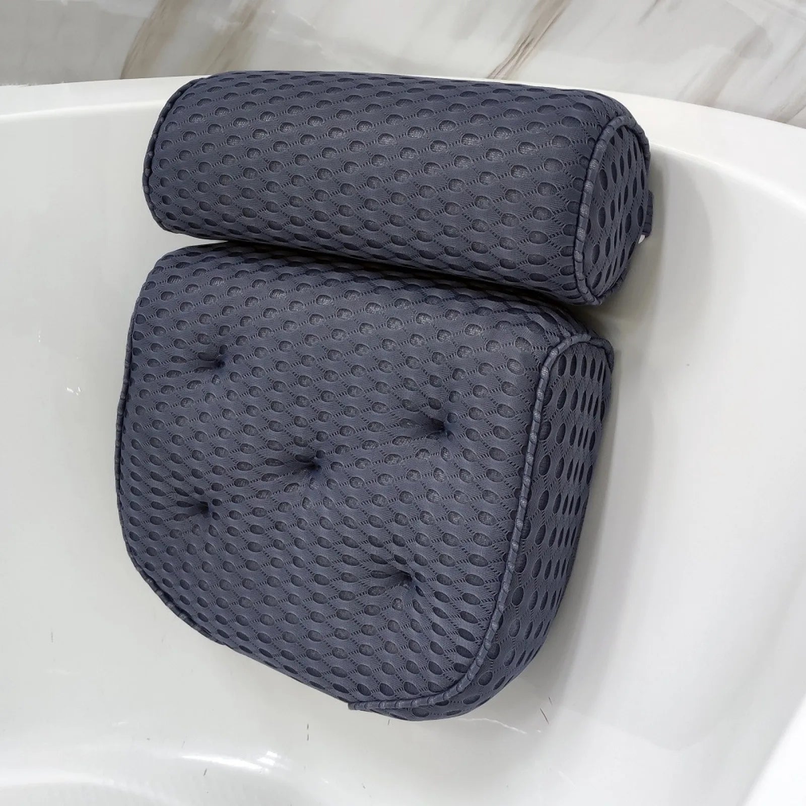 Spa Bathtub Pillow with Anti-Slip Suction Cups for Neck and Back Support