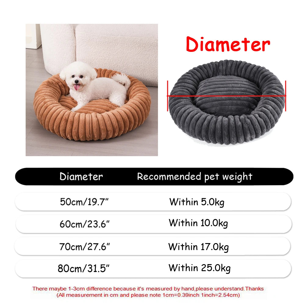 Round Dog Bed Winter Warm Cat Bed