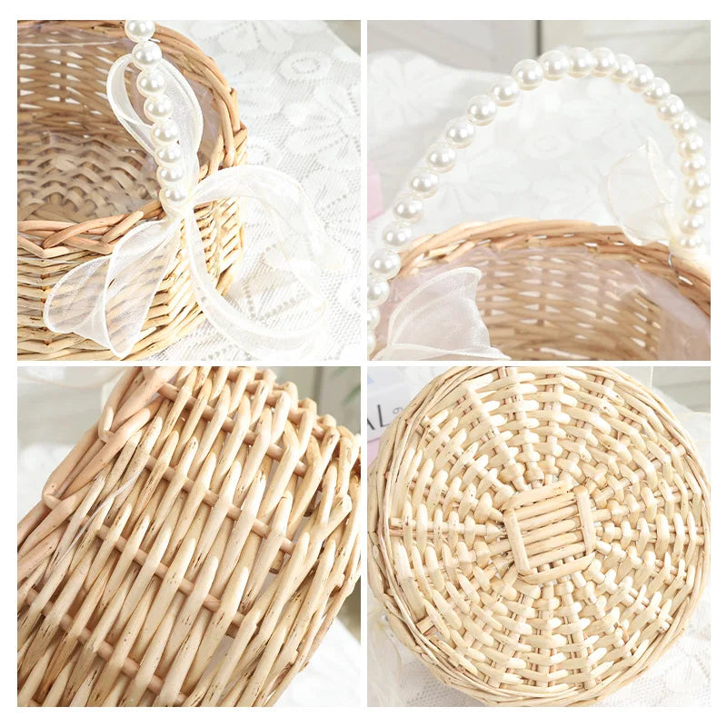 Handmade Storage Rack Woven Flower Baskets