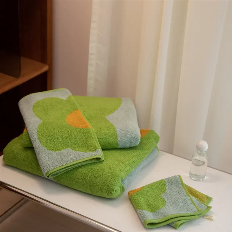 Three-color Sunflower Cotton Towel