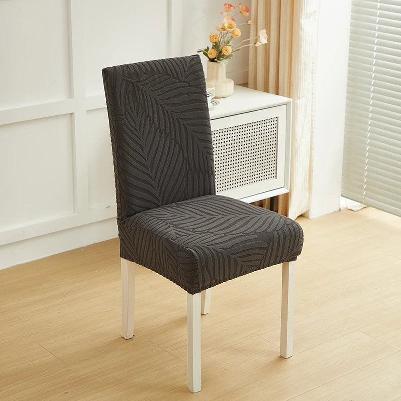 Leaves Pattern Jacquard Chair Slipcover