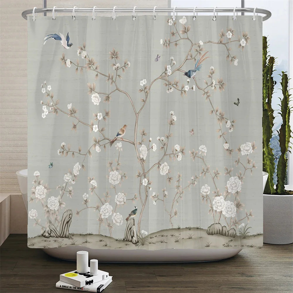 Rural Waterproof Decorative Shower Curtain