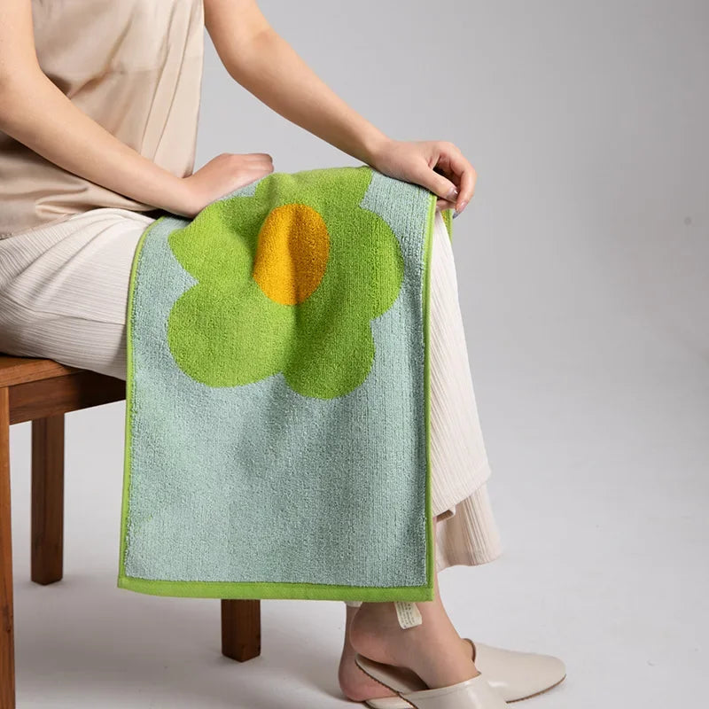 Three-color Sunflower Cotton Towel