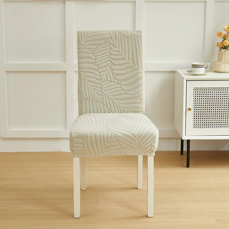 Leaves Pattern Jacquard Chair Slipcover