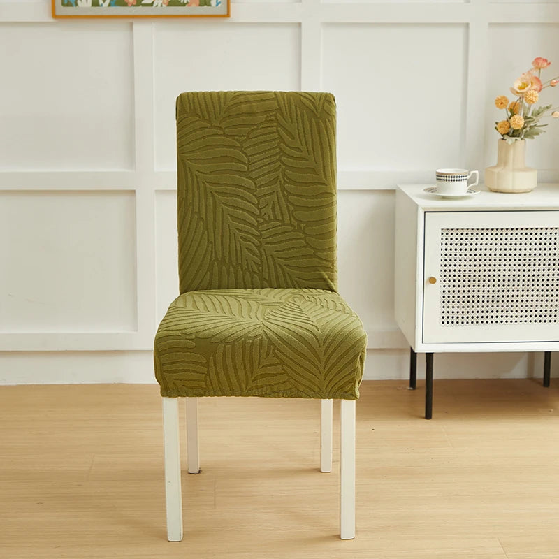 Leaves Pattern Jacquard Chair Slipcover